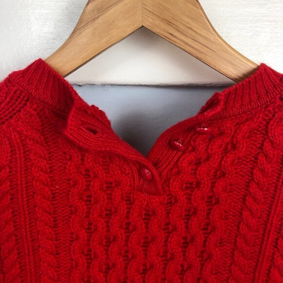 J. Crew Red Cable knit Sweater - Picture 8 of 10